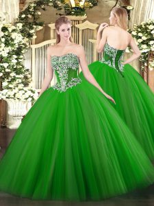 High Class Sleeveless Lace Up Floor Length Beading Sweet 16 Quinceanera Dress