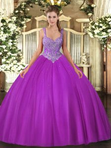  Sleeveless Beading Lace Up Quinceanera Gowns