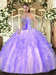  Floor Length Ball Gowns Sleeveless Lavender Vestidos de Quinceanera Lace Up