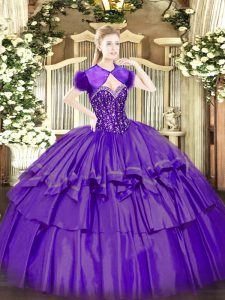 Sexy Floor Length Ball Gowns Sleeveless Purple Vestidos de Quinceanera Lace Up