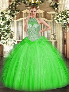  Floor Length Lace Up Vestidos de Quinceanera for Military Ball and Sweet 16 and Quinceanera with Beading and Ruffles