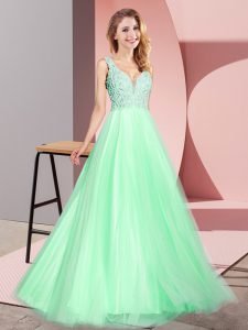 Clearance Sleeveless Lace Zipper Prom Dresses