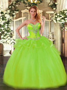 Dazzling 15th Birthday Dress Sweet 16 and Quinceanera with Beading Sweetheart Sleeveless Lace Up