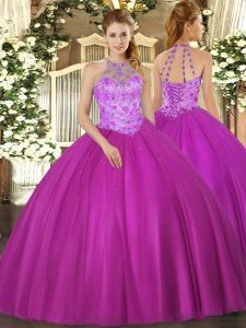 Graceful Sleeveless Beading Lace Up Quinceanera Dress