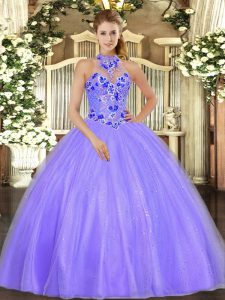 Custom Made Floor Length Ball Gowns Sleeveless Lavender Vestidos de Quinceanera Lace Up