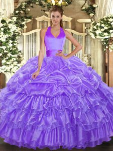 Elegant Floor Length Ball Gowns Sleeveless Lavender Vestidos de Quinceanera Lace Up