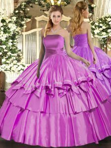  Sleeveless Lace Up Floor Length Ruffled Layers Sweet 16 Dress