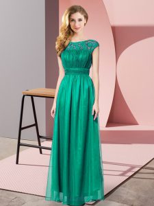 Free and Easy Turquoise Sleeveless Floor Length Lace Zipper 