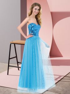Enchanting Sweetheart Sleeveless Tulle Evening Dress Sequins Lace Up