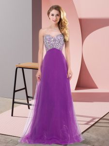  Purple Prom Dress Prom and Party with Beading Sweetheart Sleeveless Lace Up