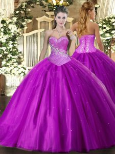  Sleeveless Beading Lace Up Ball Gown Prom Dress