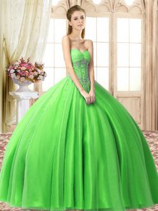  Floor Length Lace Up Vestidos de Quinceanera for Military Ball and Sweet 16 and Quinceanera with Beading
