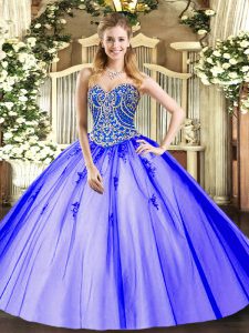  Floor Length Lace Up Quinceanera Dresses Lavender for Military Ball and Sweet 16 and Quinceanera with Beading and Appliques