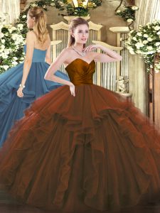 Custom Design Sleeveless Ruffles Zipper Ball Gown Prom Dress
