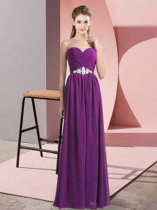 Noble Sweetheart Sleeveless Lace Up Prom Dress Purple Chiffon