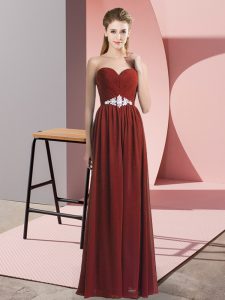 Nice Floor Length Rust Red Prom Evening Gown Sweetheart Sleeveless Lace Up