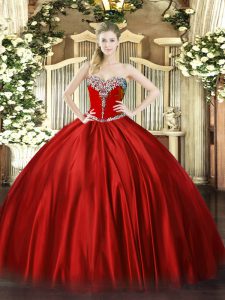  Floor Length Lace Up 15th Birthday Dress Wine Red for Military Ball and Sweet 16 and Quinceanera with Beading