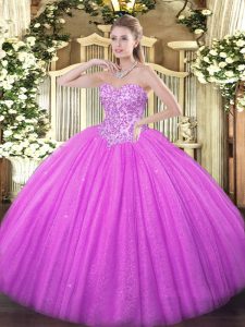 Enchanting Sleeveless Appliques Lace Up Quinceanera Gown