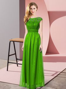 Dazzling Green Sleeveless Lace Floor Length Prom Party Dress