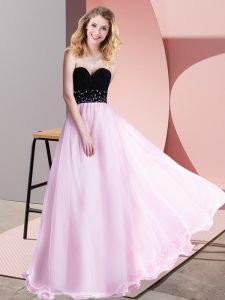  Lilac Empire Sweetheart Sleeveless Tulle Floor Length Lace Up Beading Prom Gown