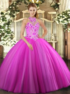  Sleeveless Lace Up Floor Length Embroidery Sweet 16 Dress