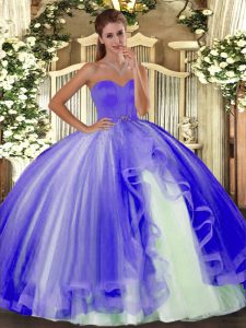  Lavender Sweetheart Lace Up Beading 15th Birthday Dress Sleeveless