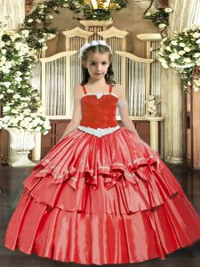  Organza Sleeveless Floor Length Party Dresses and Appliques and Ruffled Layers