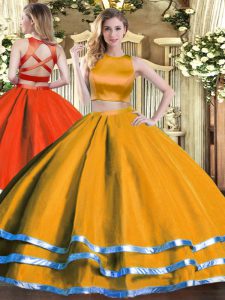 Lovely Ruching 15th Birthday Dress Orange Criss Cross Sleeveless Floor Length