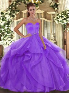  Floor Length Lavender Quinceanera Gowns Sweetheart Sleeveless Lace Up