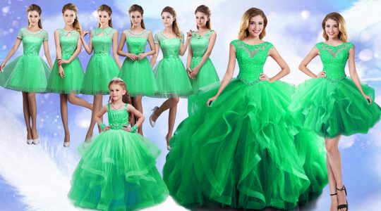 Most Popular Organza Sleeveless Floor Length Sweet 16 Quinceanera Dress and Beading and Ruffles