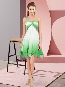 Super Sleeveless Lace Up Asymmetrical Beading Prom Dresses