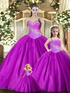  Purple Lace Up Quinceanera Dress Beading and Ruching Sleeveless Floor Length