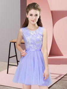 High End Sleeveless Side Zipper Mini Length Lace Quinceanera Court of Honor Dress