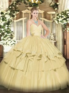 Lovely Taffeta Sleeveless Floor Length Sweet 16 Dresses and Beading and Ruffled Layers