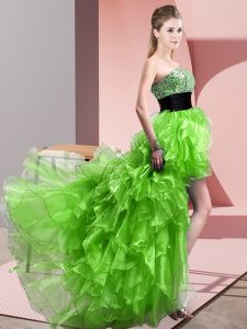  Sleeveless Organza Lace Up Prom Dress for Prom and Party