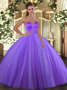  Lavender Quinceanera Dress Military Ball and Sweet 16 and Quinceanera with Beading Sweetheart Sleeveless Lace Up