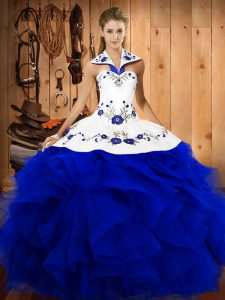 Sumptuous Floor Length Ball Gowns Sleeveless Royal Blue Sweet 16 Dress Lace Up