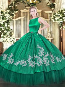  Sleeveless Clasp Handle Floor Length Embroidery Sweet 16 Dresses