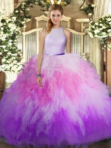 Fashionable Floor Length Ball Gowns Sleeveless Multi-color Quinceanera Dresses Backless