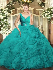Excellent Sleeveless Beading and Ruching Backless Sweet 16 Quinceanera Dress