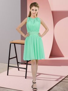  Apple Green Sleeveless Sequins Knee Length Court Dresses for Sweet 16