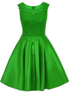 Sexy Sleeveless Mini Length Lace Zipper Court Dresses for Sweet 16 with Green