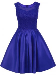 Free and Easy Satin Sleeveless Mini Length Court Dresses for Sweet 16 and Lace