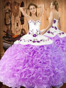 Popular Lilac Sleeveless Embroidery Floor Length Vestidos de Quinceanera