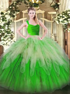  Floor Length Multi-color Sweet 16 Quinceanera Dress Straps Sleeveless Zipper