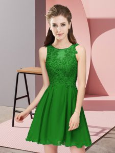  Green Zipper Damas Dress Appliques Sleeveless Mini Length