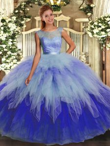  Multi-color Sleeveless Organza Backless Quinceanera Dresses for Sweet 16 and Quinceanera