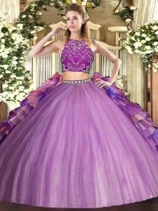 Perfect Multi-color Sleeveless Tulle Zipper Sweet 16 Dress for Military Ball and Sweet 16 and Quinceanera