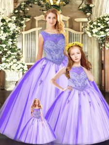  Floor Length Ball Gowns Sleeveless Eggplant Purple Quinceanera Dress Lace Up