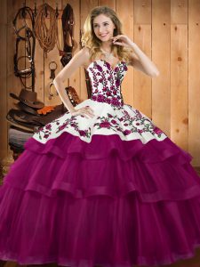 Custom Fit Organza Sleeveless Floor Length Sweet 16 Quinceanera Dress and Embroidery